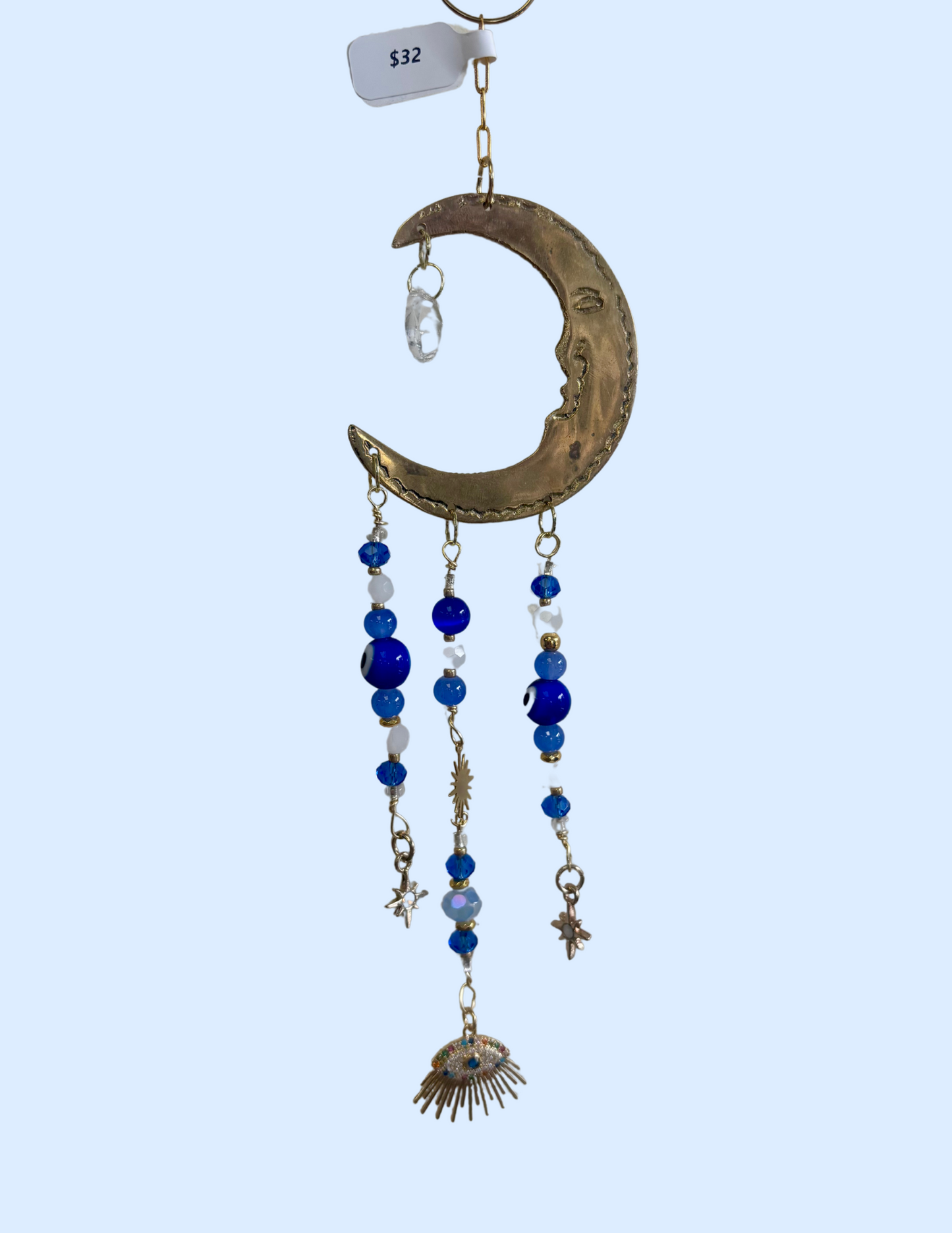 Midnight Guardian Suncatcher | Evil Eye & Opalite Wall Charm