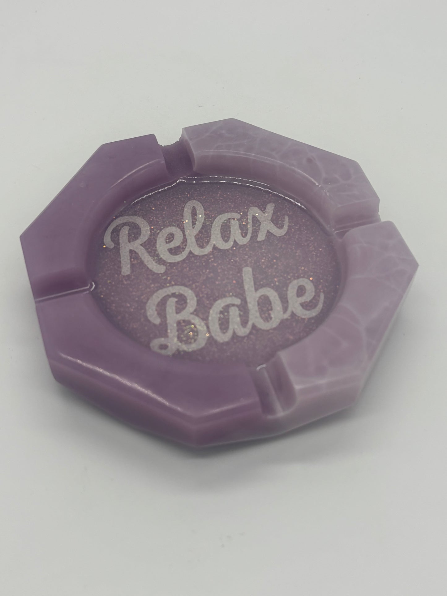 Relax Babe Purple Resin Ashtray