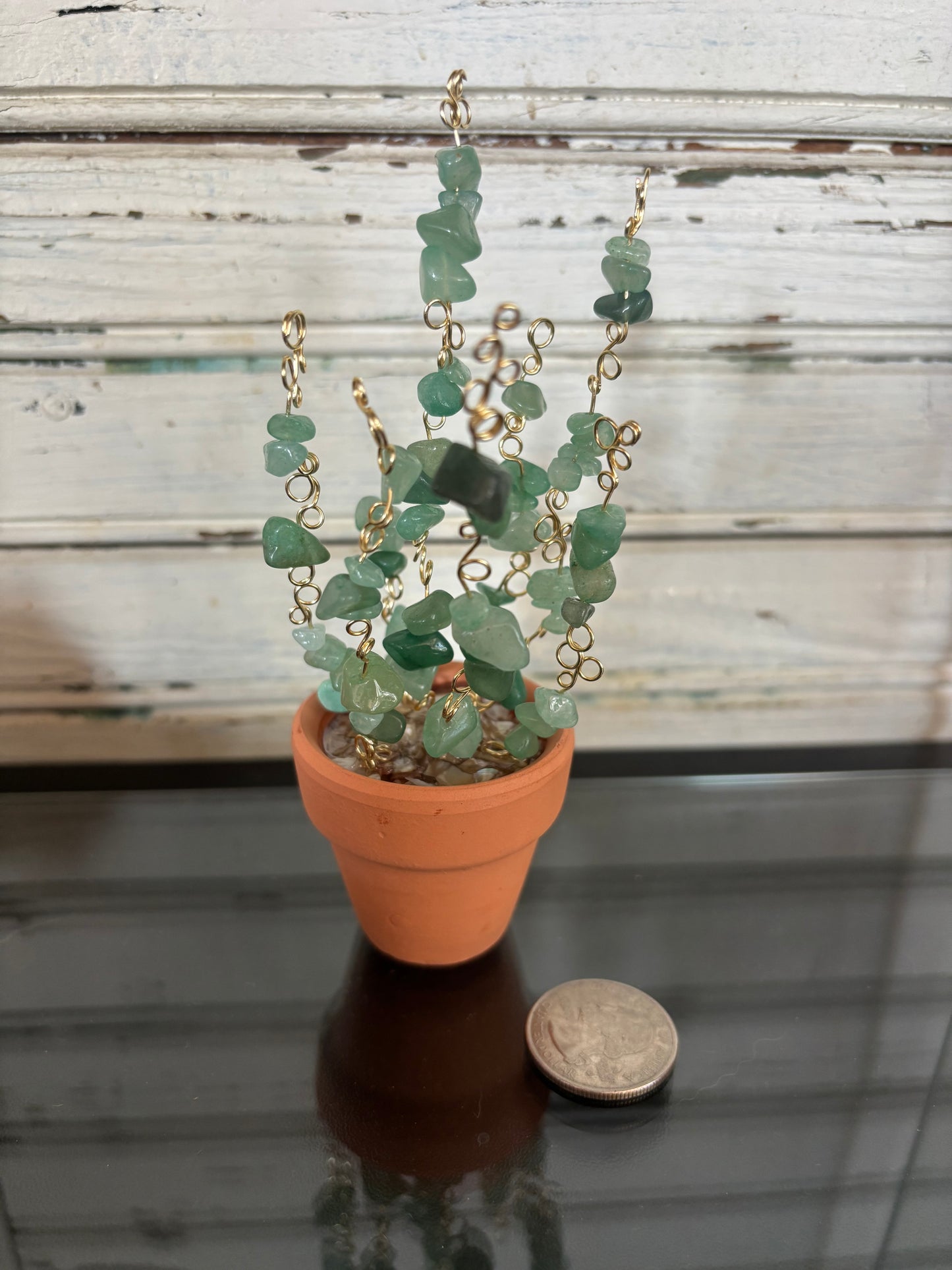 Golden Twist Aventurine Crystal Plant