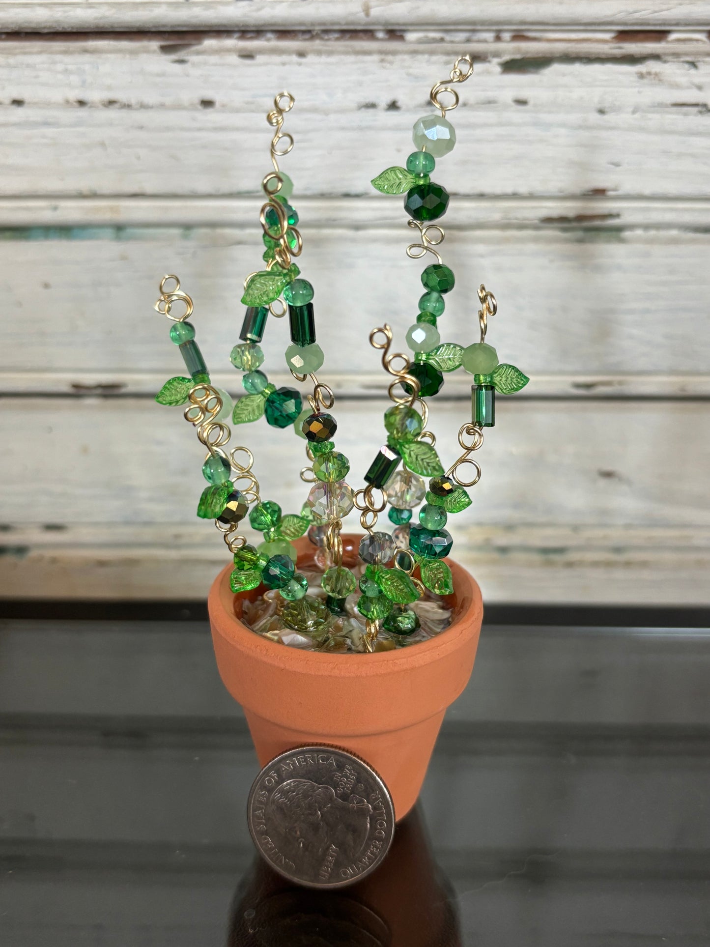 Glass Bead Spiral Plant