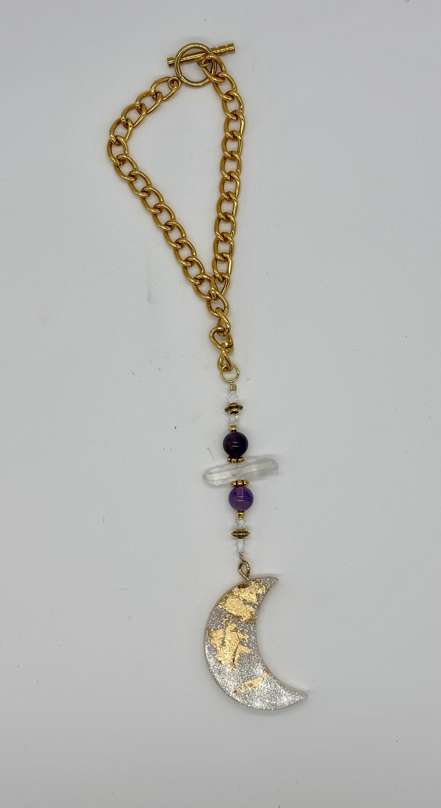 Amethyst Moon Car Charm