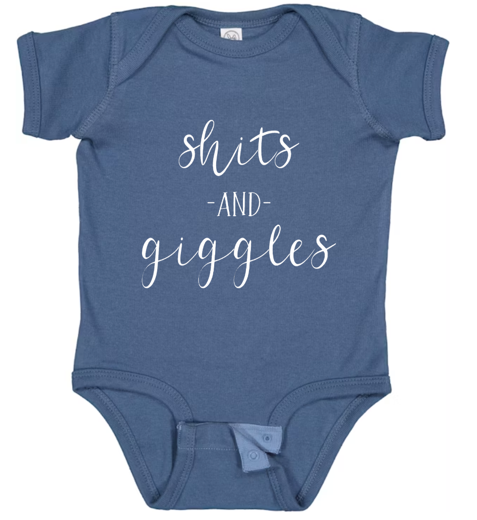 "Sh*ts & Giggles" Baby Onesie β For the Little Mischief Maker!