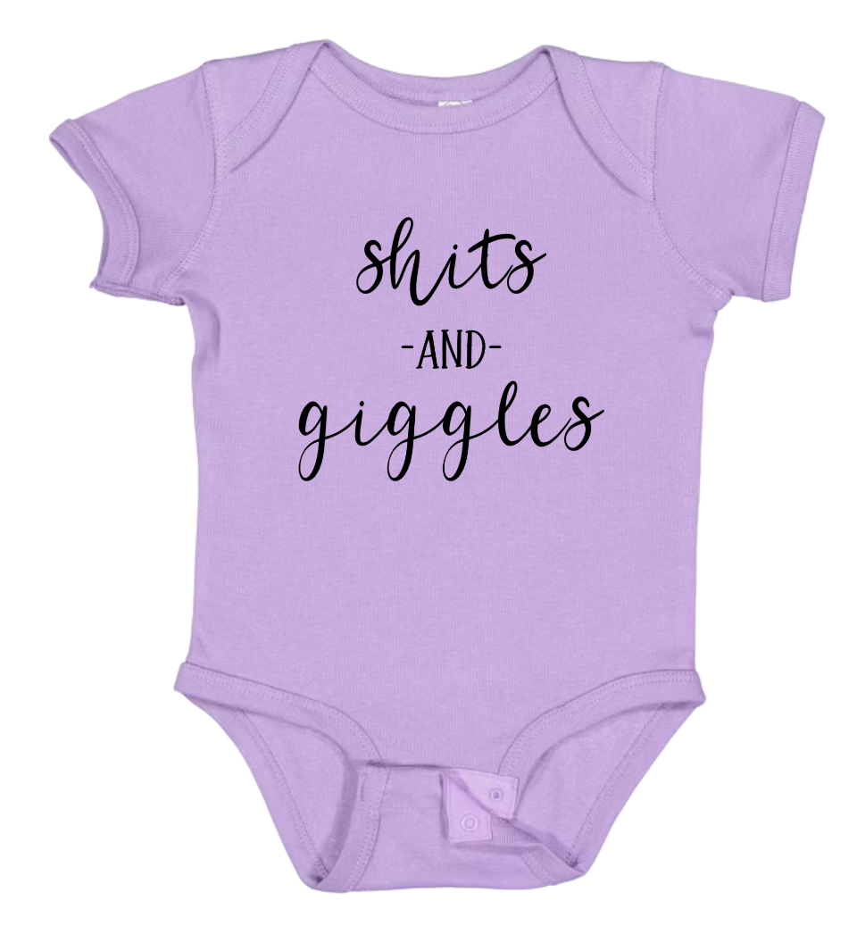 "Sh*ts & Giggles" Baby Onesie β For the Little Mischief Maker!