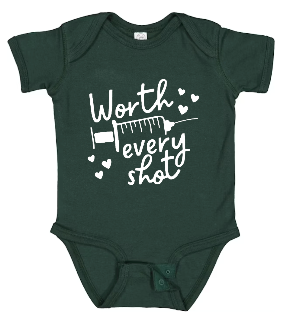 Worth Every Shot Baby Onesie ā A Special Celebration