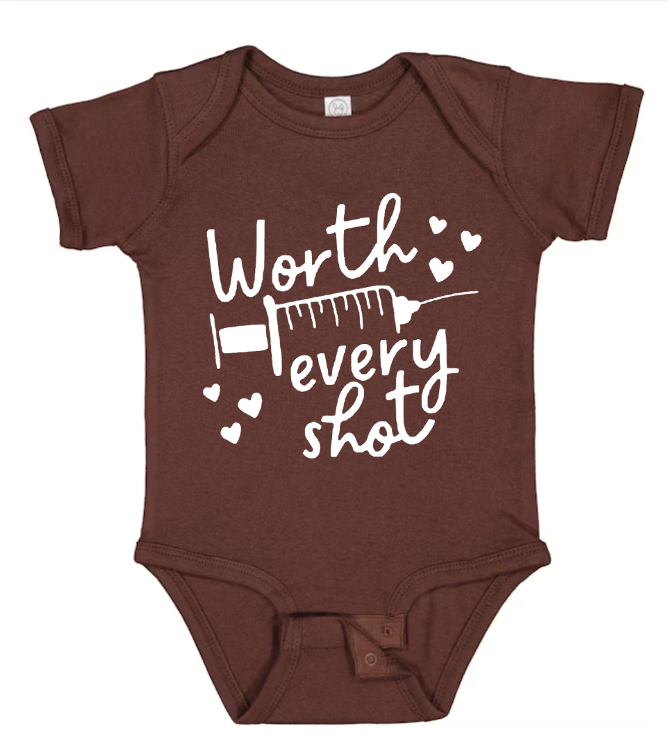 Worth Every Shot Baby Onesie ā A Special Celebration