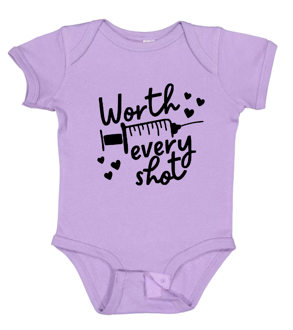 Worth Every Shot Baby Onesie ā A Special Celebration