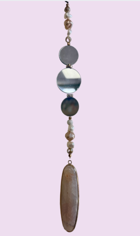 Pink Agate Suncatcher