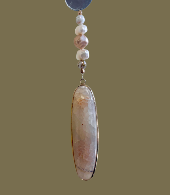 Pink Agate Suncatcher