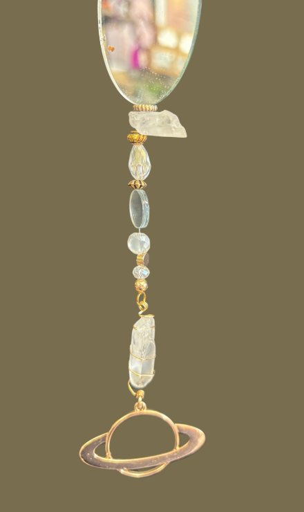 Saturn Alignment Suncatcher | Clear Quartz Light Catcher Part 2