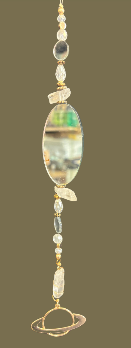 Saturn Alignment Suncatcher | Clear Quartz Light Catcher Part 2
