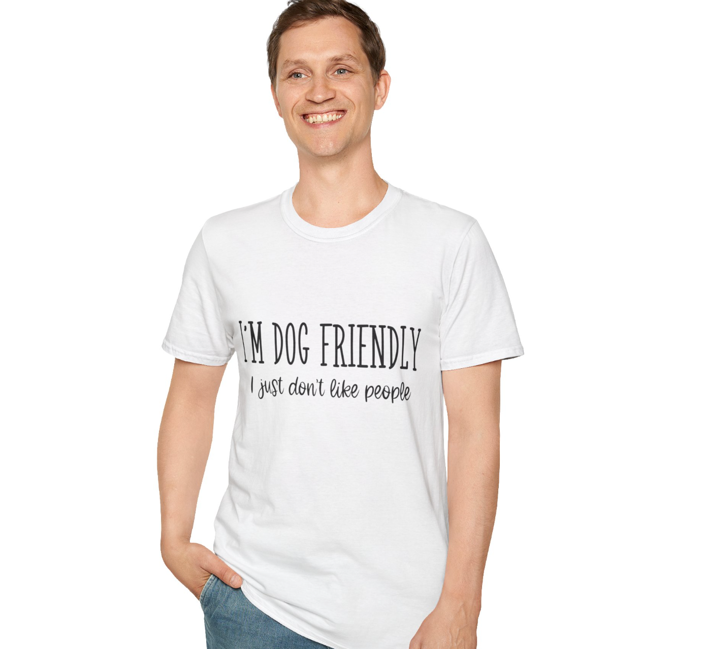 Dog Friendly: It’s People I Don’t Like" T-Shirt – For True Dog Lovers!