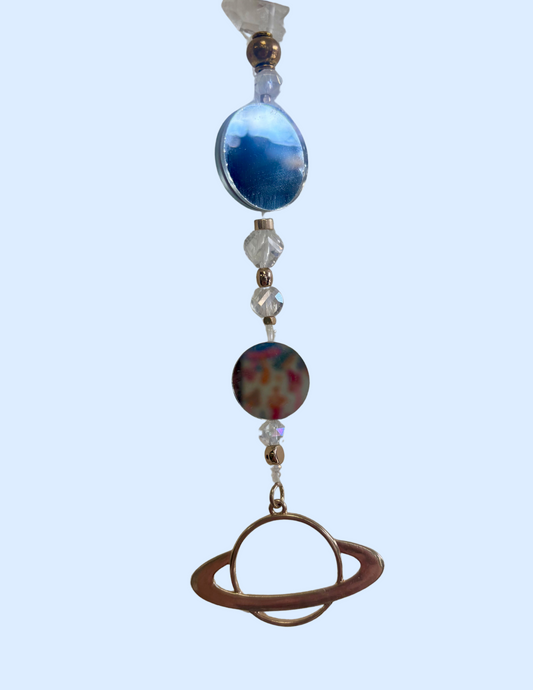 Saturn Alignment Suncatcher | Clear Quartz Light Catcher