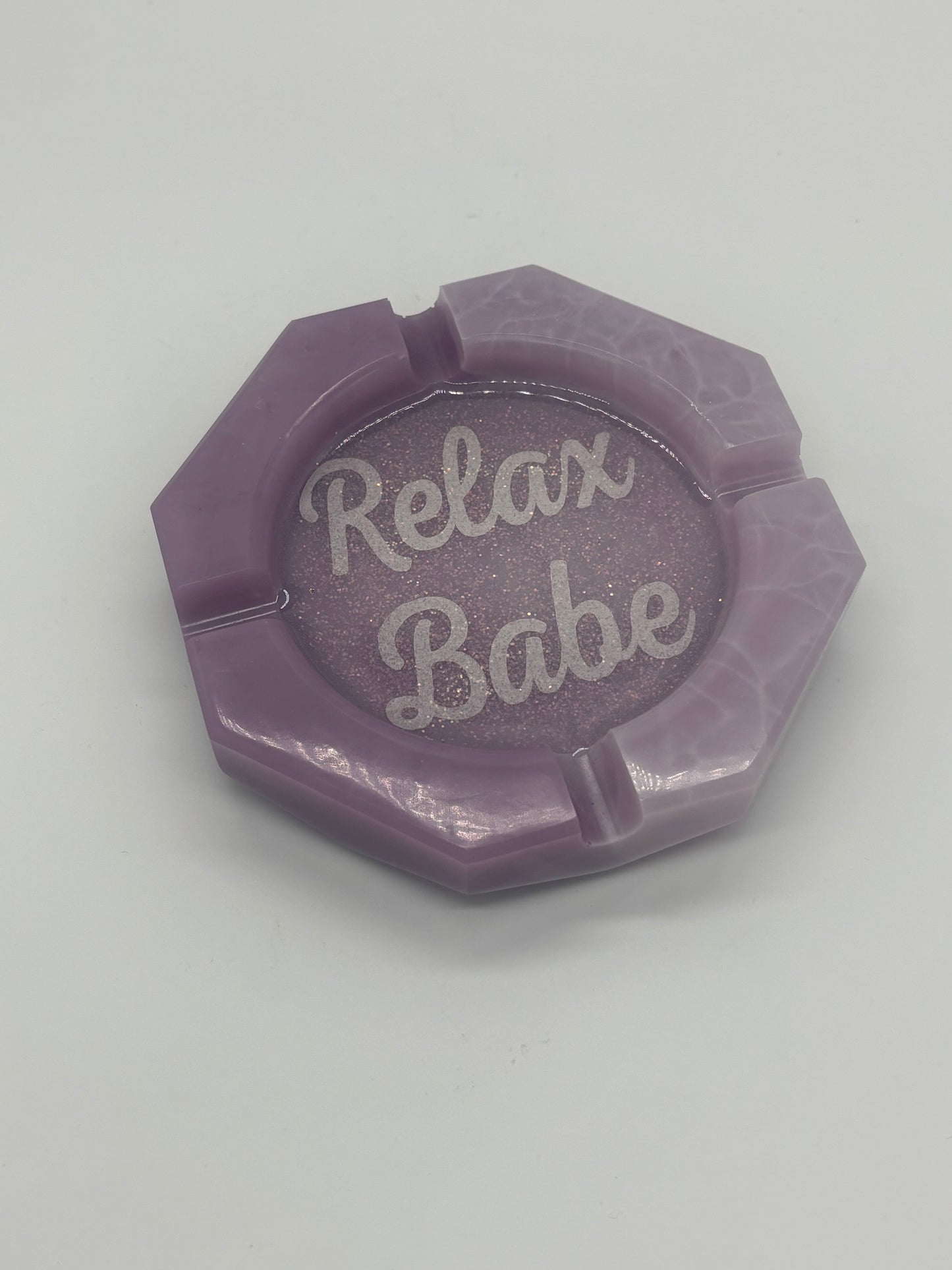 Relax Babe Purple Resin Ashtray