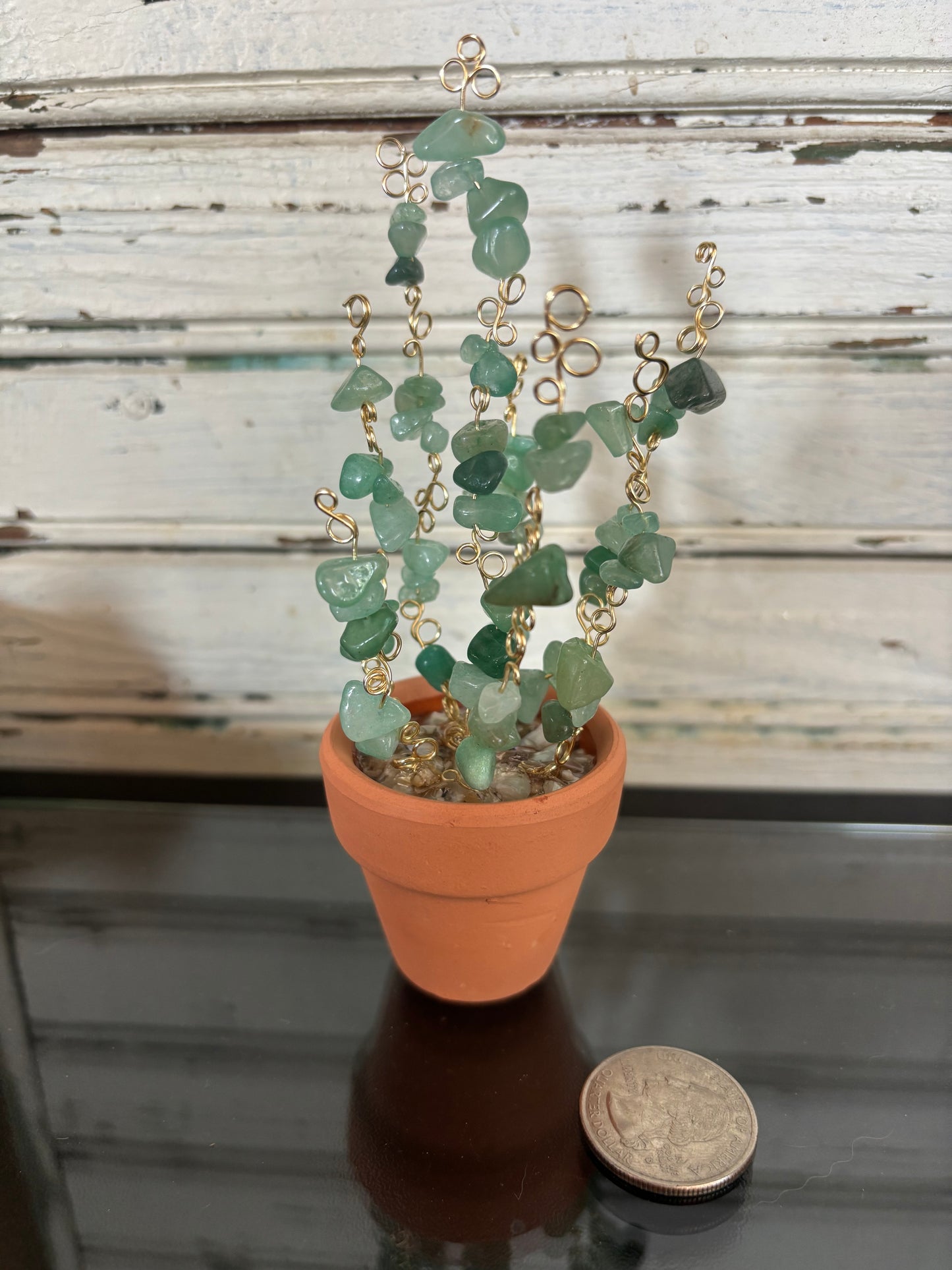 Golden Twist Aventurine Crystal Plant