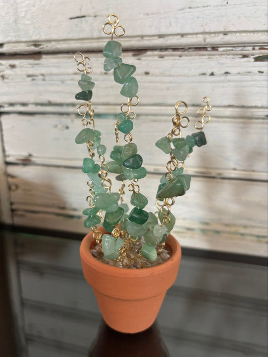 Golden Twist Aventurine Crystal Plant