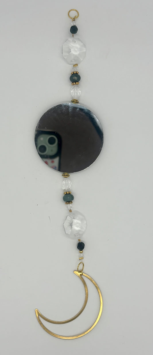 Moss Agate Moon Suncatcher