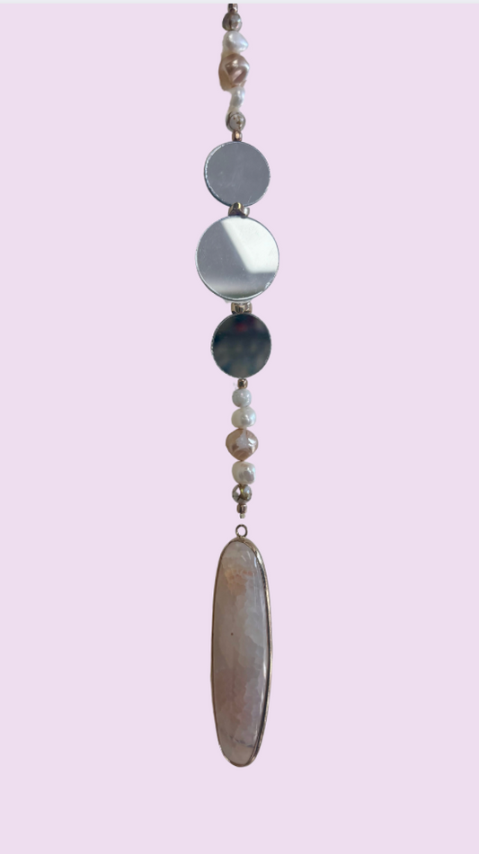 Pink Agate Suncatcher