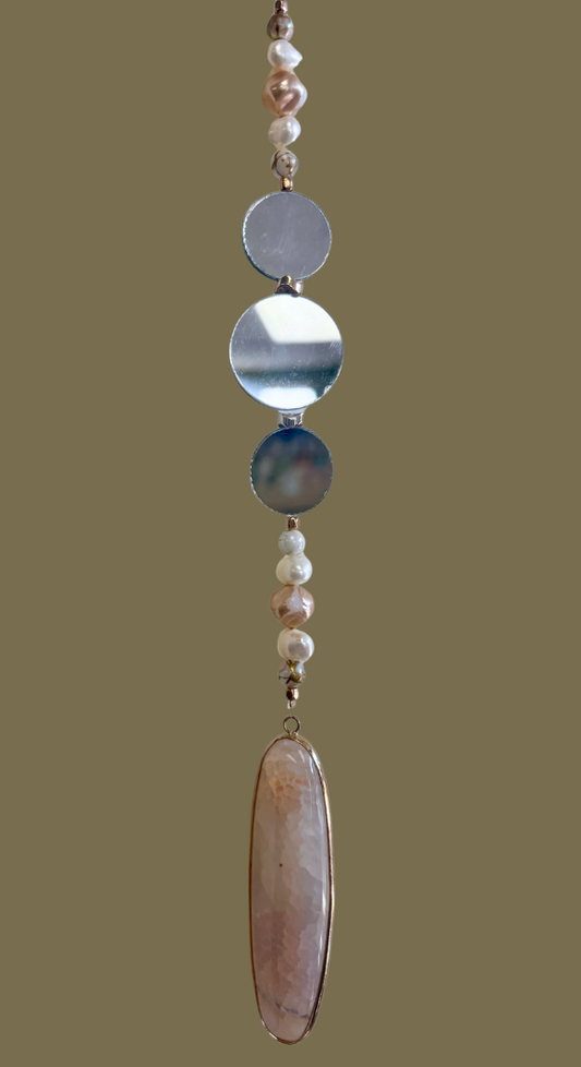 Pink Agate Suncatcher