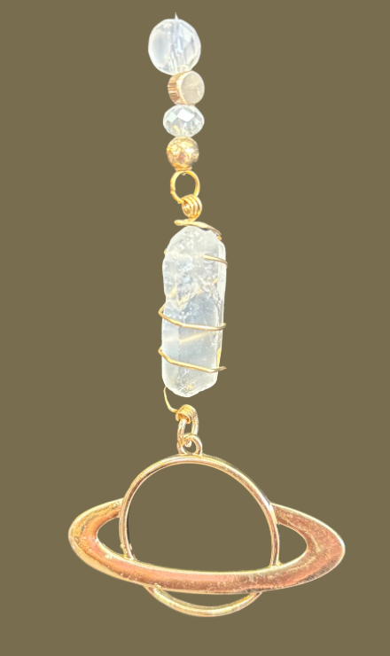 Saturn Alignment Suncatcher | Clear Quartz Light Catcher Part 2