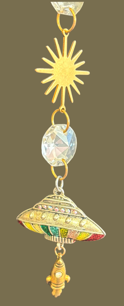 UFO Clear Quartz Suncatcher