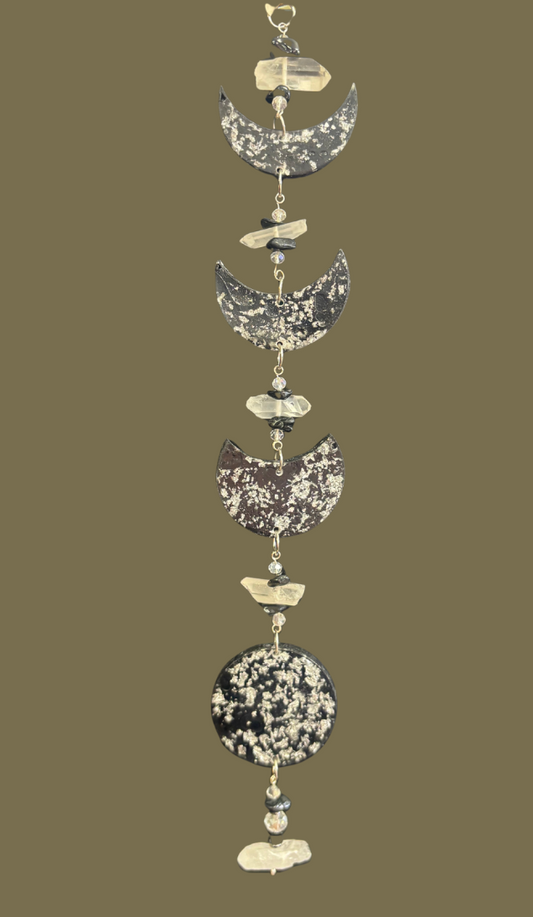Epoxy Moon Phase with Clear Quartz
