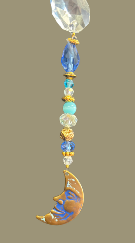 Bronze Moon Car Charm