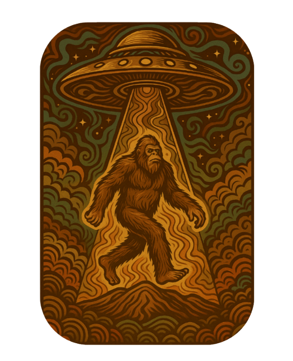 Bigfoot Gets Beamed Up Sticker