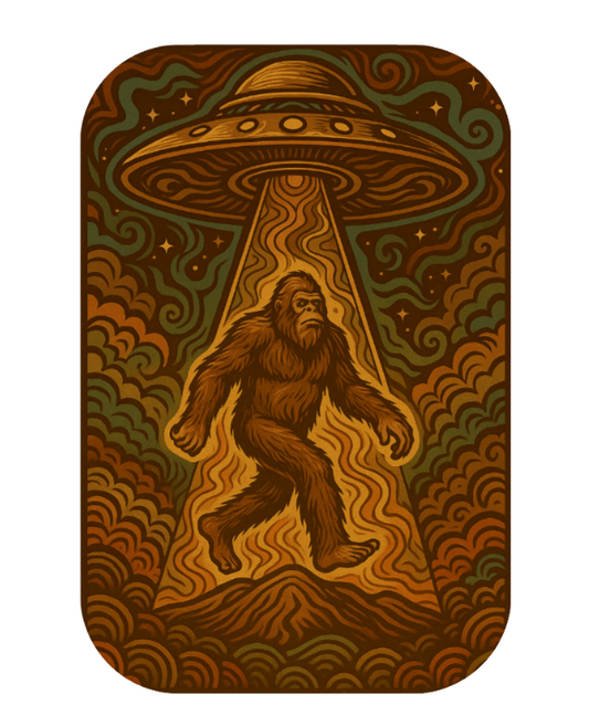 Bigfoot Gets Beamed Up Sticker