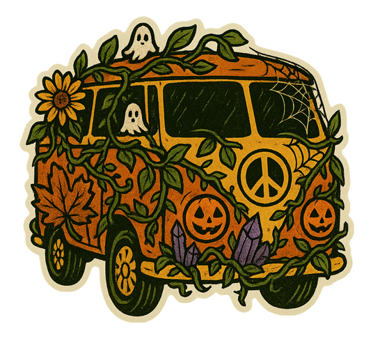 Haunted Hippie Van Sticker